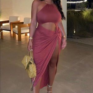 Beach halter maxi dress